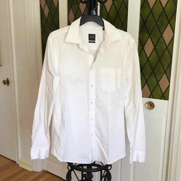 Armani Exchange White Button Down Dress Shirt - Picture 1 of 5